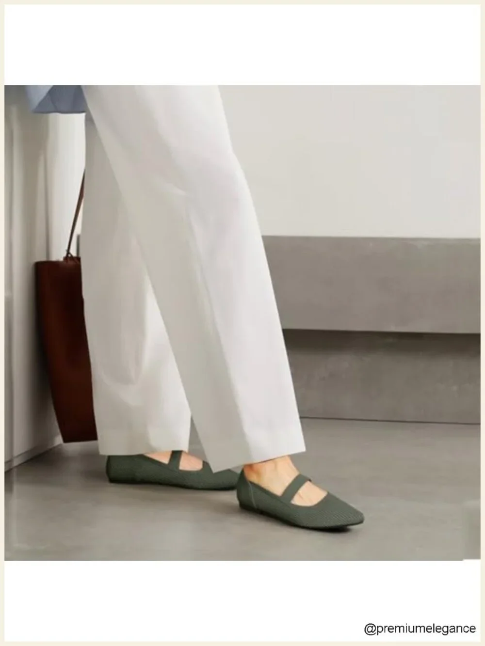 Women's Knit Mary Jane Flats Pointed Toe Washable Ballet Comfortable Dressy
